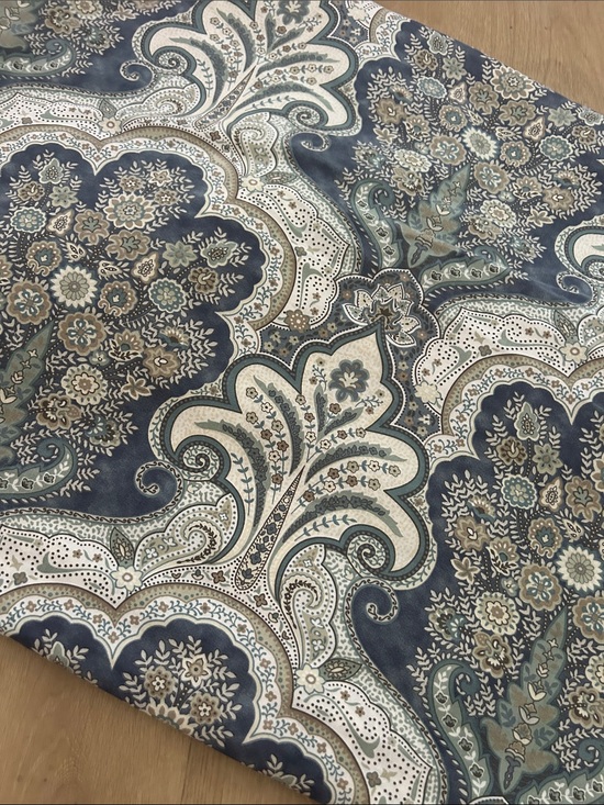 Pottery Barn Other - Pottery Barn Paisley Floral Duvet Cover in Navy, Cream, Tan